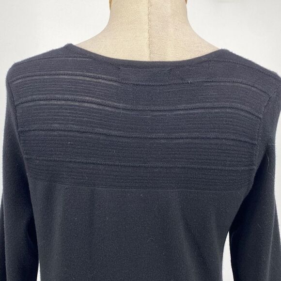 Tahari Women's Long-Sleeve Scoop Neck Swing Knit Dress Black Small - Picture 4 of 10